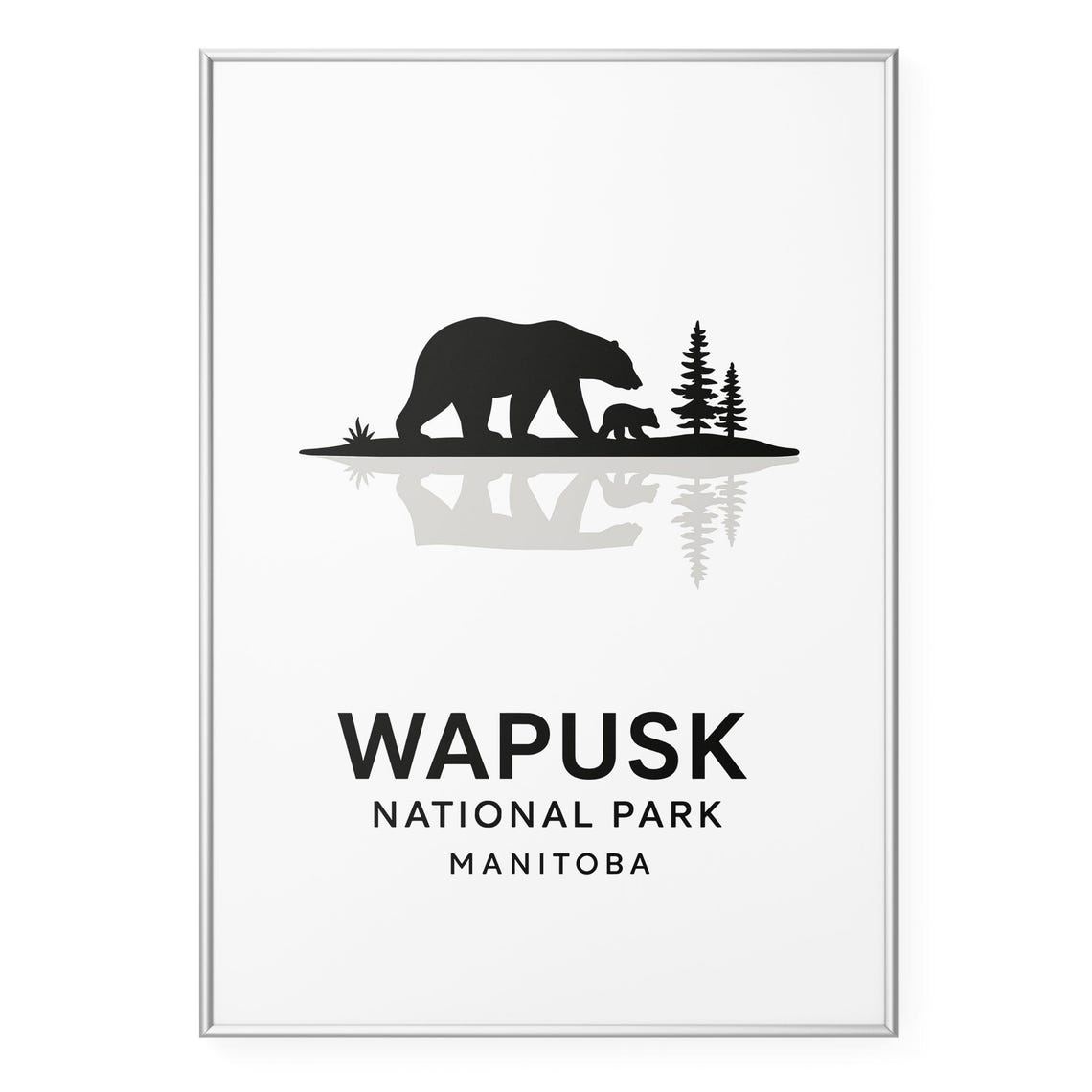 Wapusk National Park Manitoba Polar Bear Cub Silhouette Poster