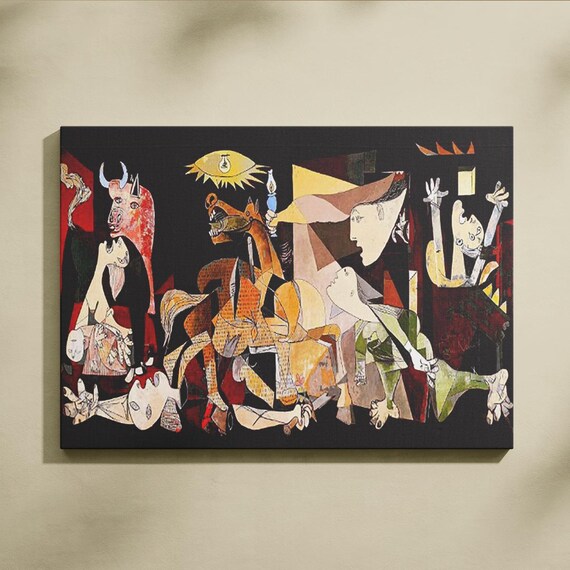 Guernica Inspired Cubist Anti War Picasso Style Modern Art Poster