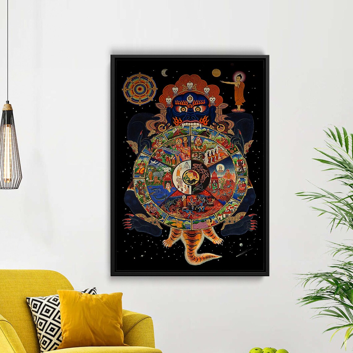 Tibetan Wheel of Life Bhavachakra Buddhist Samsara Art Poster