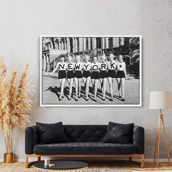 Vintage New York Dancers Chorus Line Black And White Photo Poster