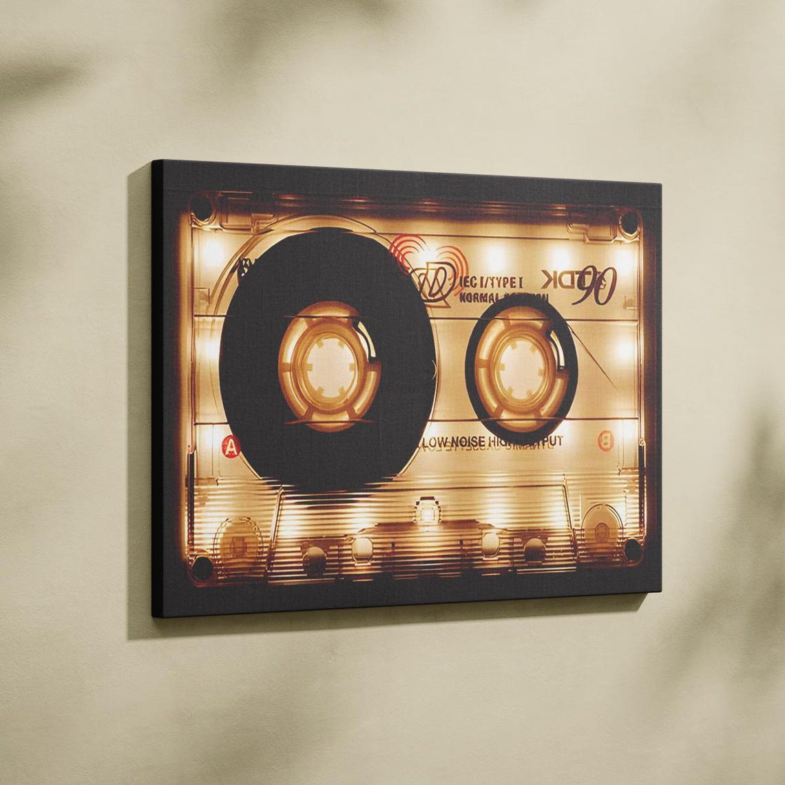 Glowing Vintage Cassette Tape 90 Minute Retro Music Nostalgia Poster