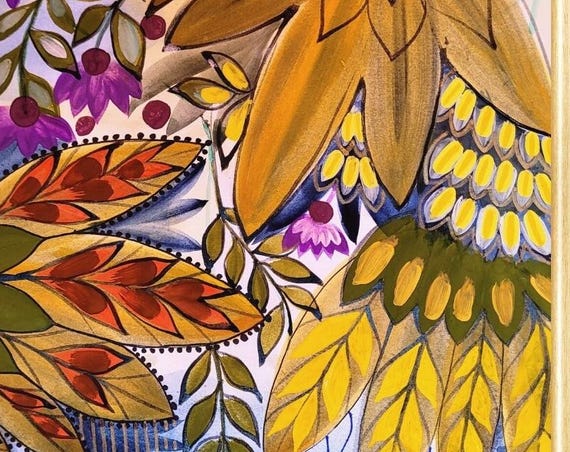 Nature Watercolor Poster Art Watercolor Flower Painting Garden Watercolor Artwork Bold Art Print Autumn Colors Fall Painting Art Gift