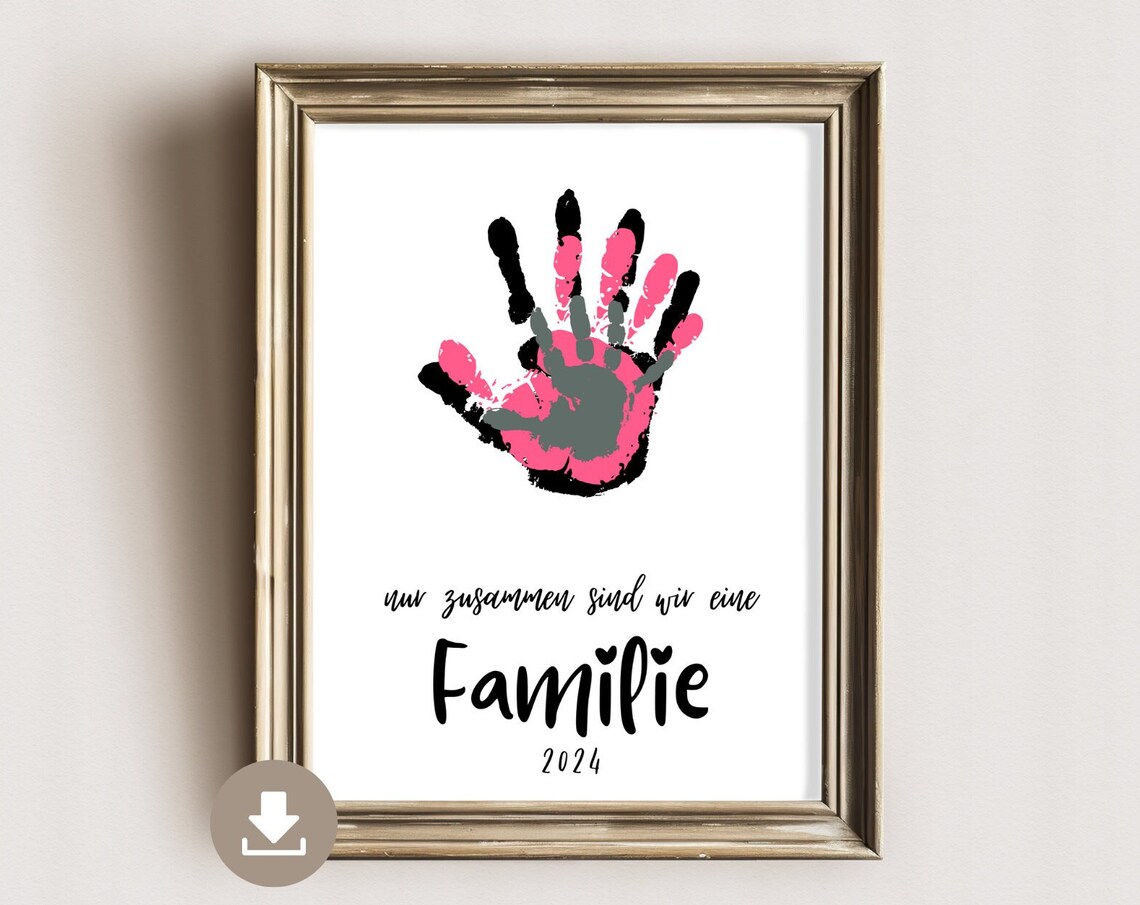 Together We Are Family Handprint Quote Family Keepsake Art Poster