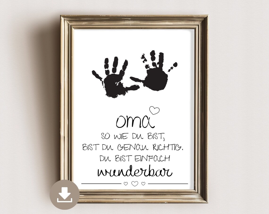 Handprint Poster for Grandma Gift From Children