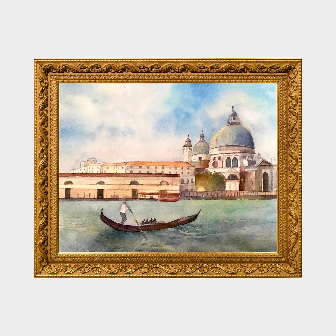 Venice Watercolor Painting Original Watercolor Handmade Watercolor Venice Wall Art Landscape Painting Italy Painting Gifts 10x14 In - Image 2