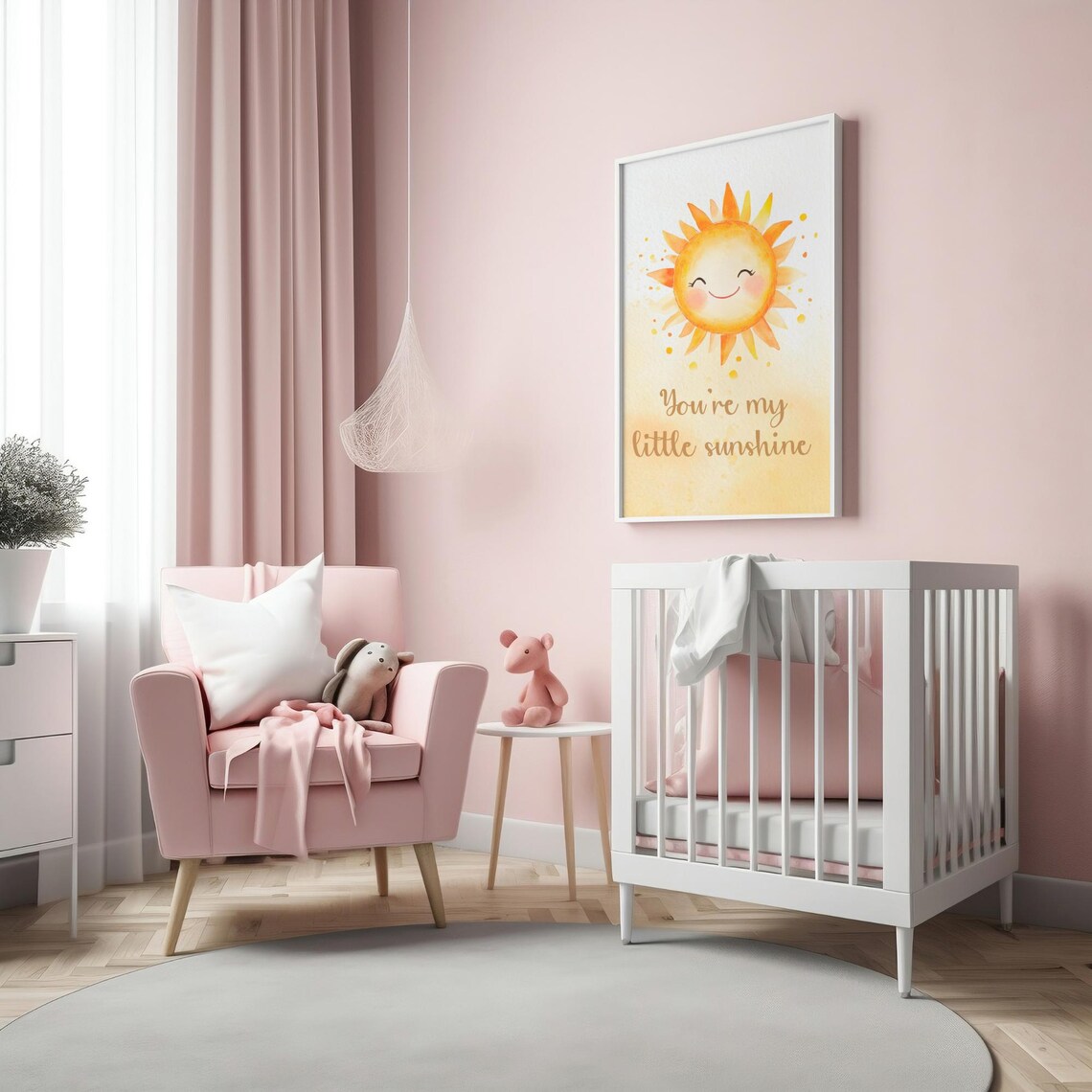 You're My Little Sunshine Baby Nursery Watercolor Sun Poster - Image 6