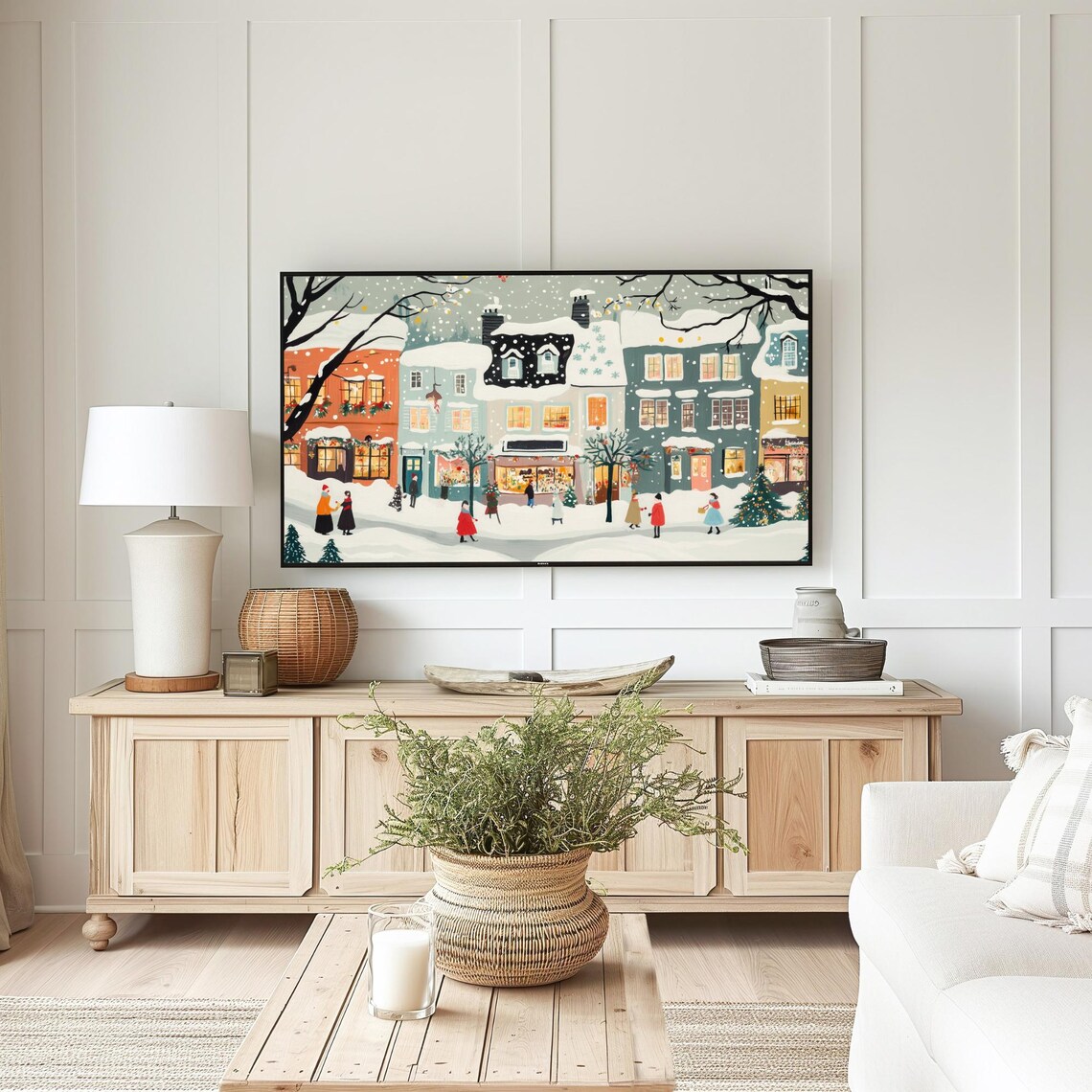 Frame TV Art Whats Included Card with Snowy Village Scene Print - Image 5