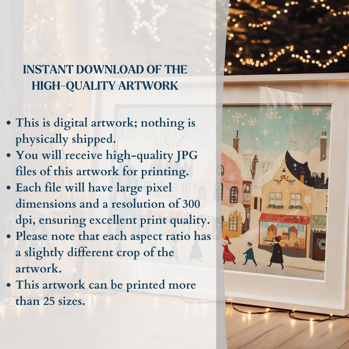Cozy Colorful Winter Wall Art Cute Christmas Art Winter Holiday Decor Christmas Decor - Image 2