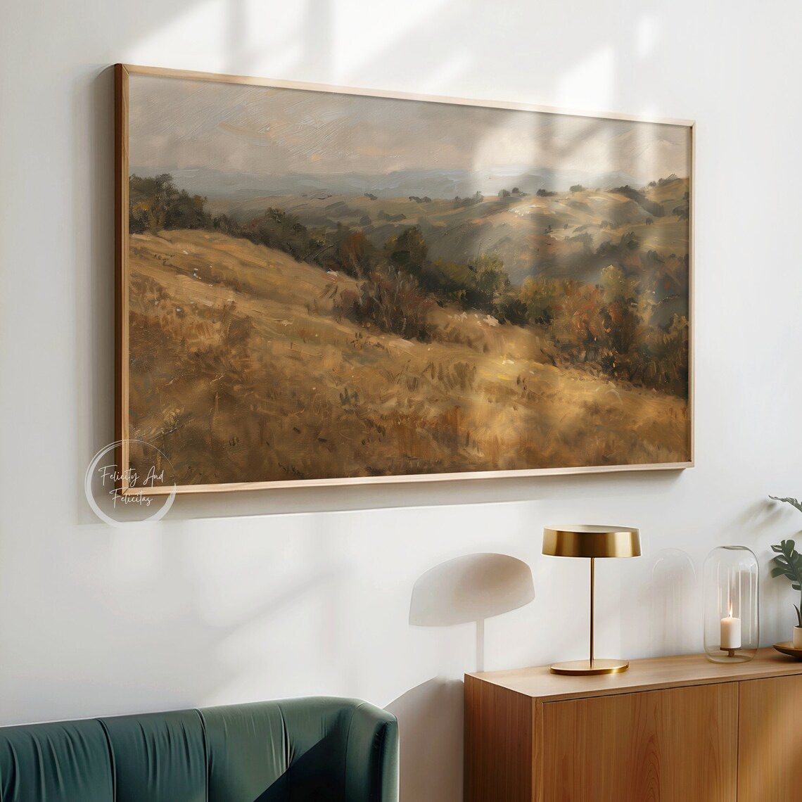 Moody Autumn Hills Landscape Oil Painting Golden Valley Poster - Image 5