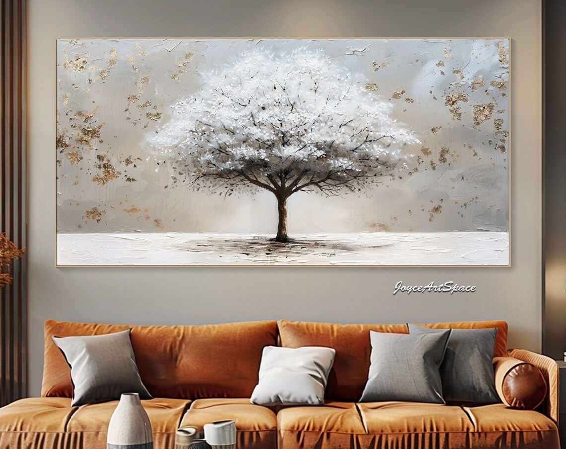 Abstract Tree Oil Painting, Landscape Wall Print