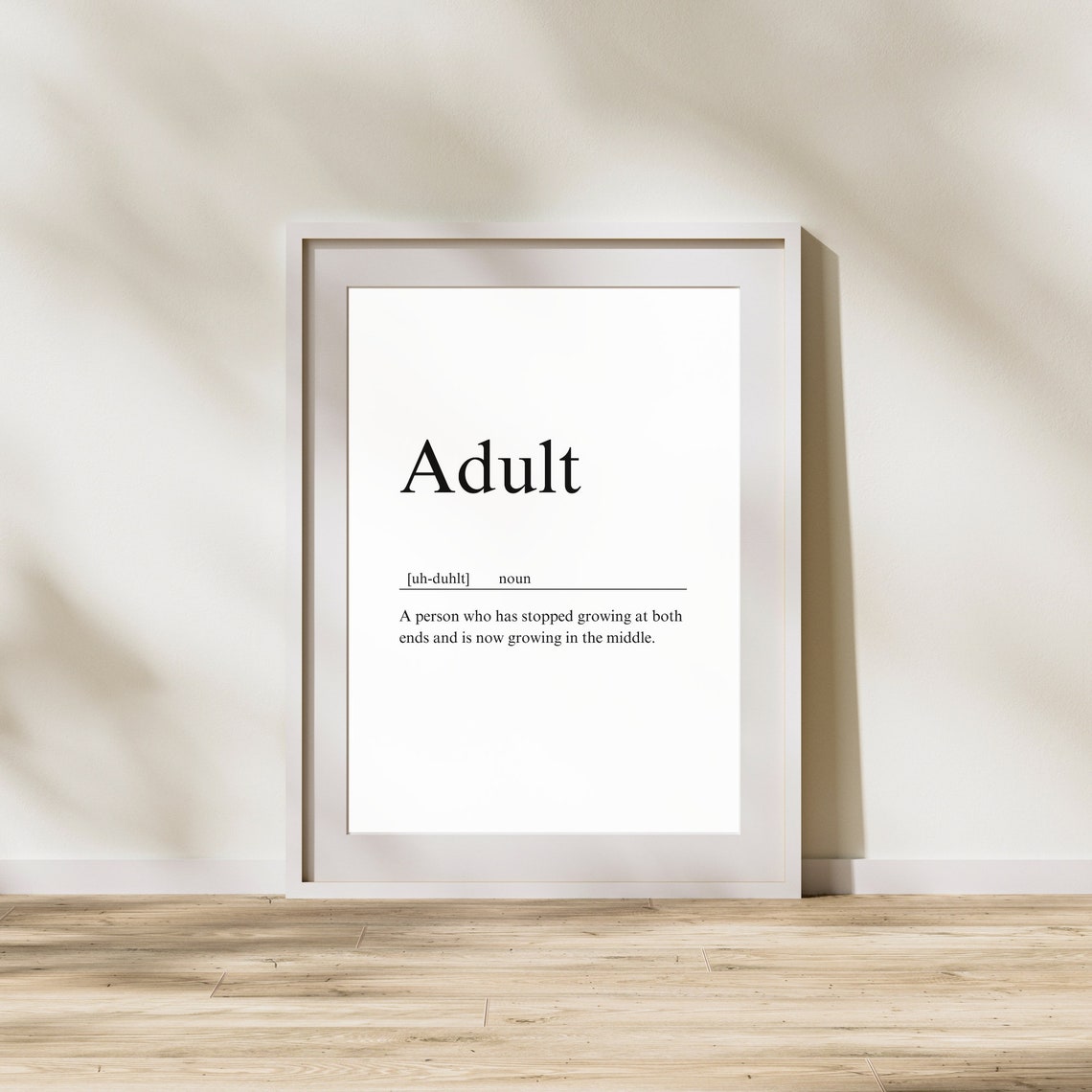 Adult Definition Dictionary Style Funny Quote Typography Poster - Image 2