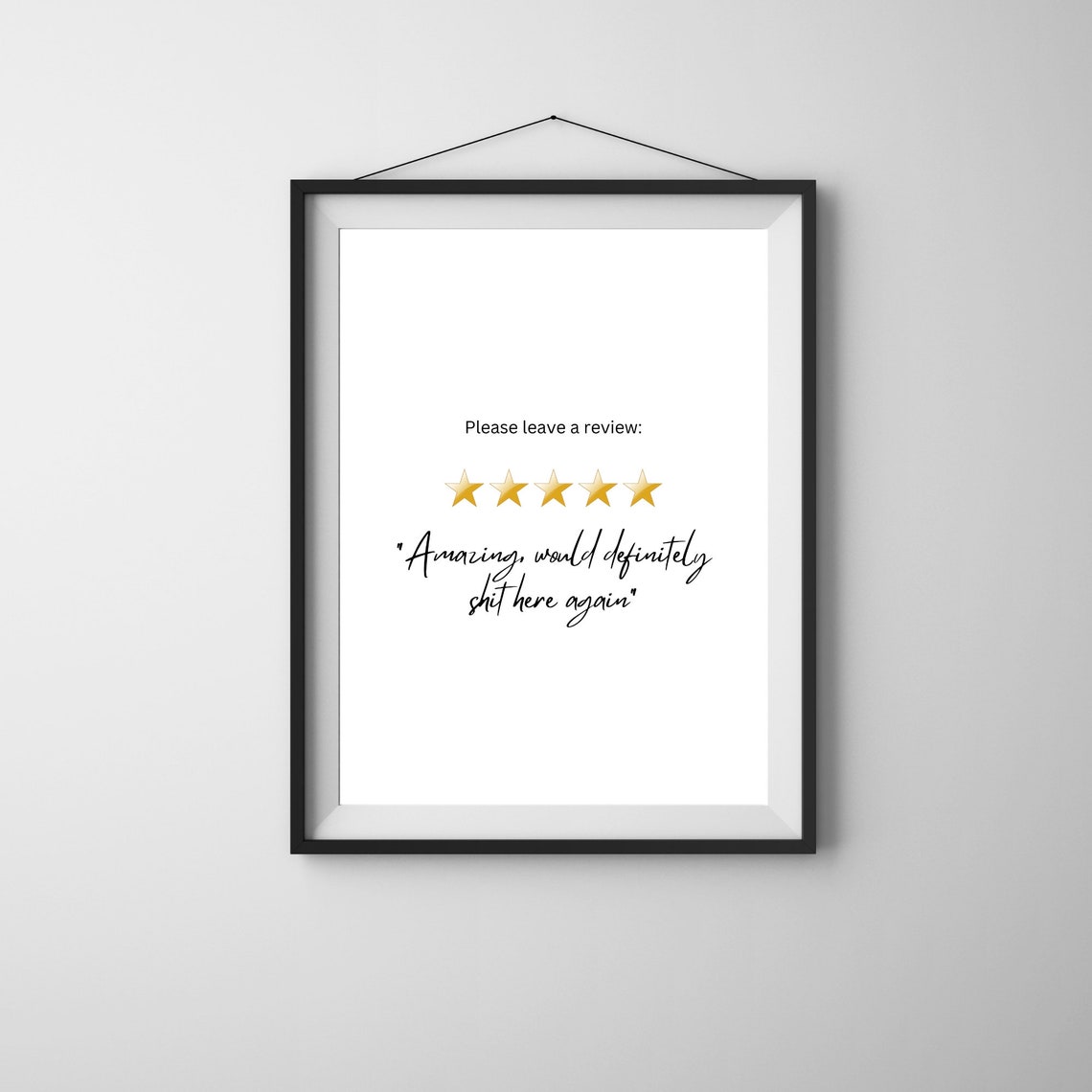 Funny Bathroom Five Star Review Quote Sign for Toilet Poster - Image 3