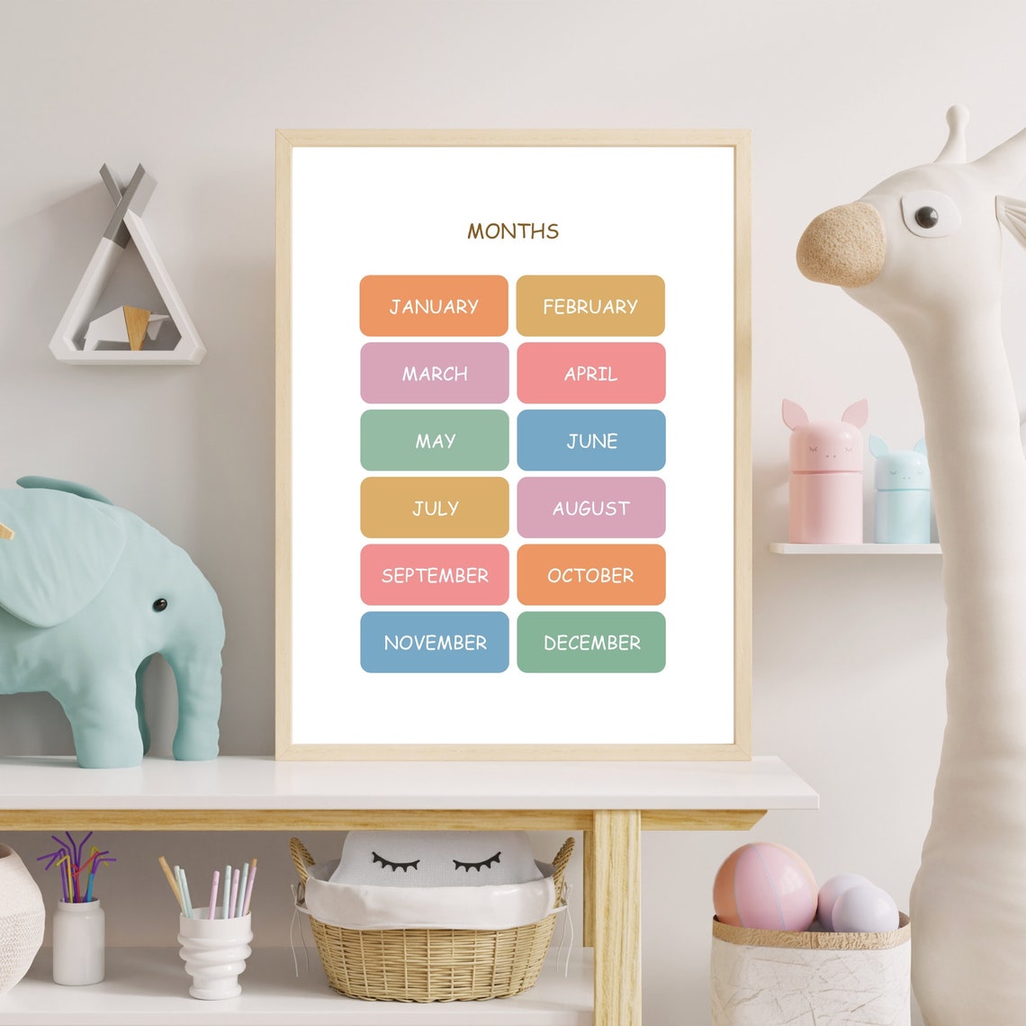 Months of the Year Learning Educational Kids Classroom Poster - Image 2