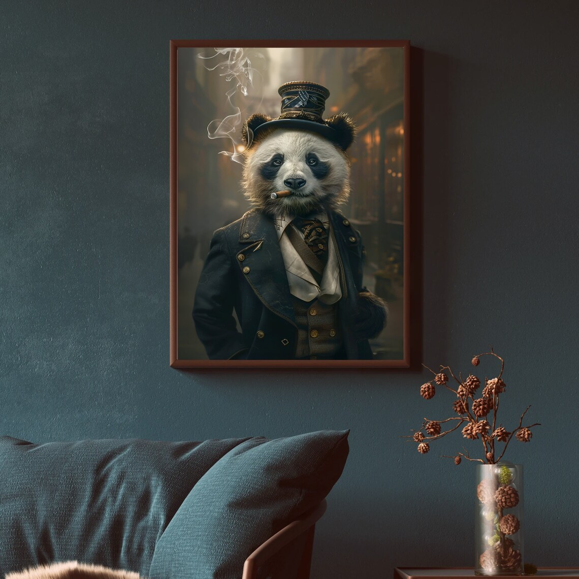 Gentleman Panda Vintage Painting Style Portrait - Image 3