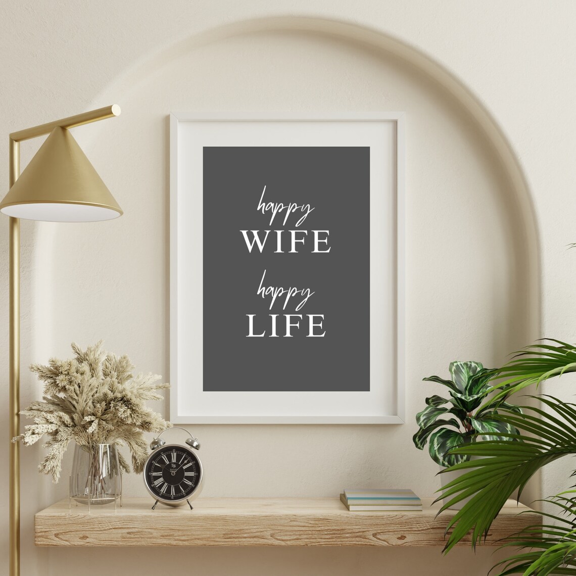 Happy Wife Happy Life Inspirational Quote Poster Set of Two Designs - Image 3