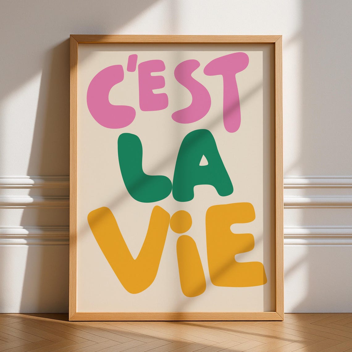 Cest La Vie Colorful Bubble Typography French Quote Wall Poster