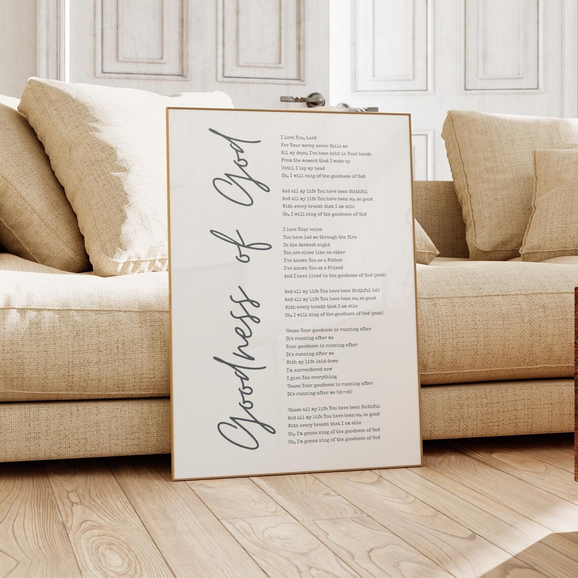 Goodness Of God Lyric Worship Song Typography Christian Decor Poster - Image 4