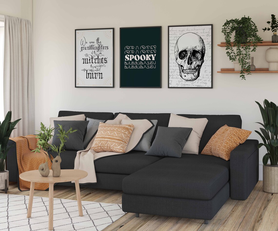 Vintage Skull Anatomy Illustration Gothic Halloween Wall Art - Image 4