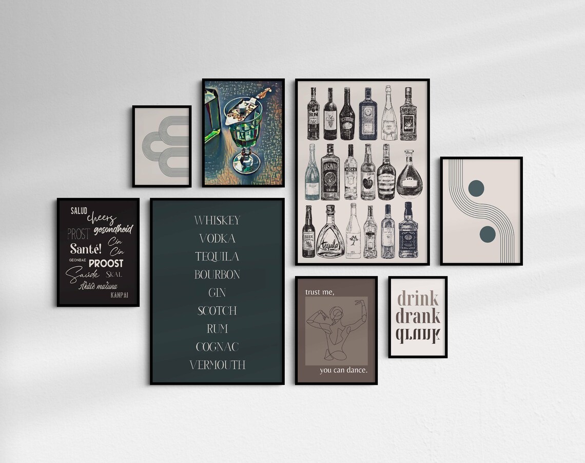 Home Bar Drink Drank Drunk Modern Wall Art Print - Image 2