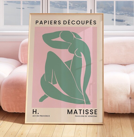 Henri Matisse Green Seated Figure Pink Abstract Gallery Art Poster