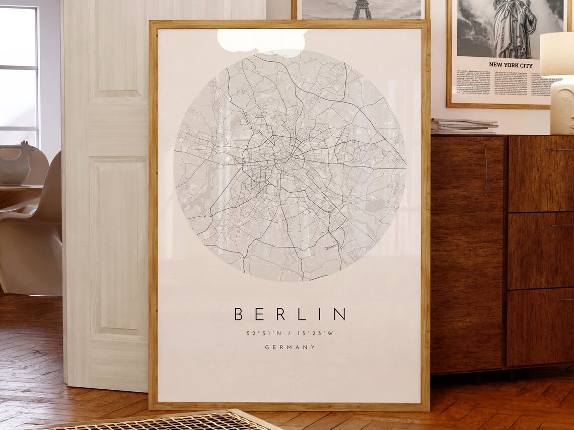 Berlin Map, Minimalist City Map Art Print