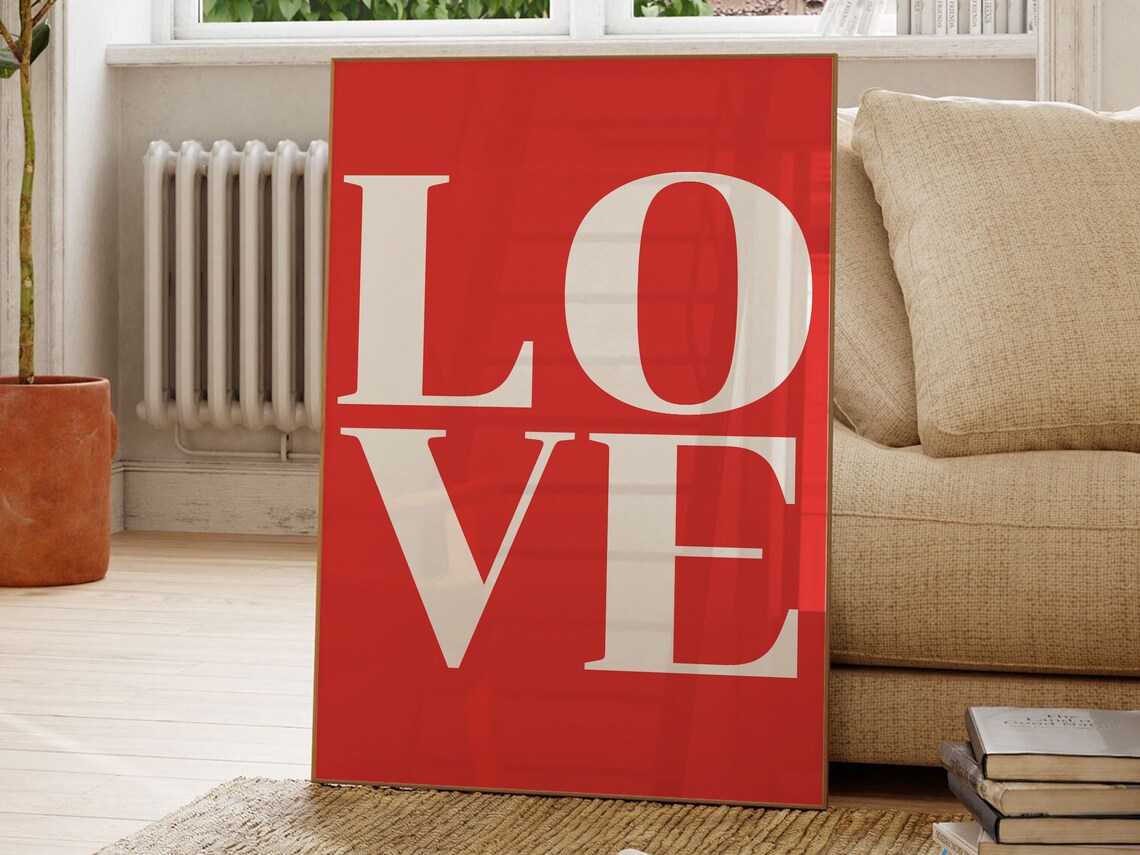 Love Poster, Retro Style Typography