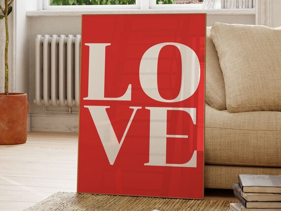 Love Poster, Retro Style Typography