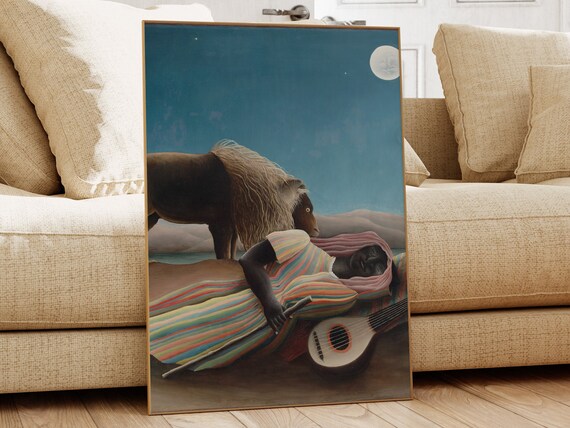 Henri Rousseau The Sleeping Gypsy Moonlit Desert Scene Poster