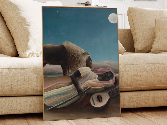 The Sleeping Gypsy Henri Rousseau Famous Painting Classic Painting Museum Quality Print Vintage Wall Art Vintage Print