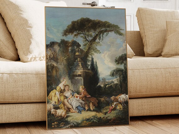 François Boucher Pastoral Scene Classic Rococo Painting Poster