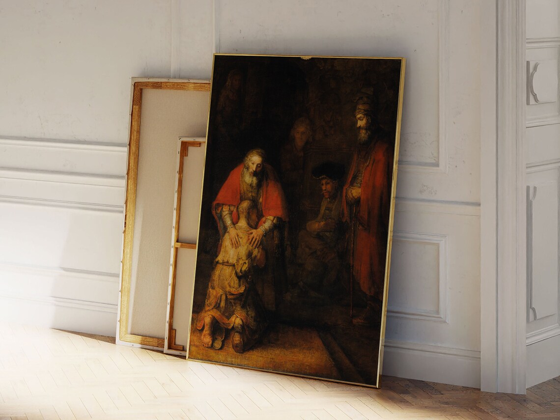 Rembrandt Return of the Prodigal Son Baroque Master Art Print - Image 2