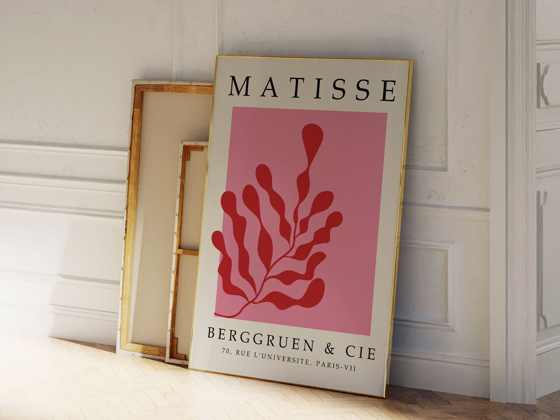 Henri Matisse Berggruen Cie Pink Botanical Abstract Exhibition Art Poster - Image 2