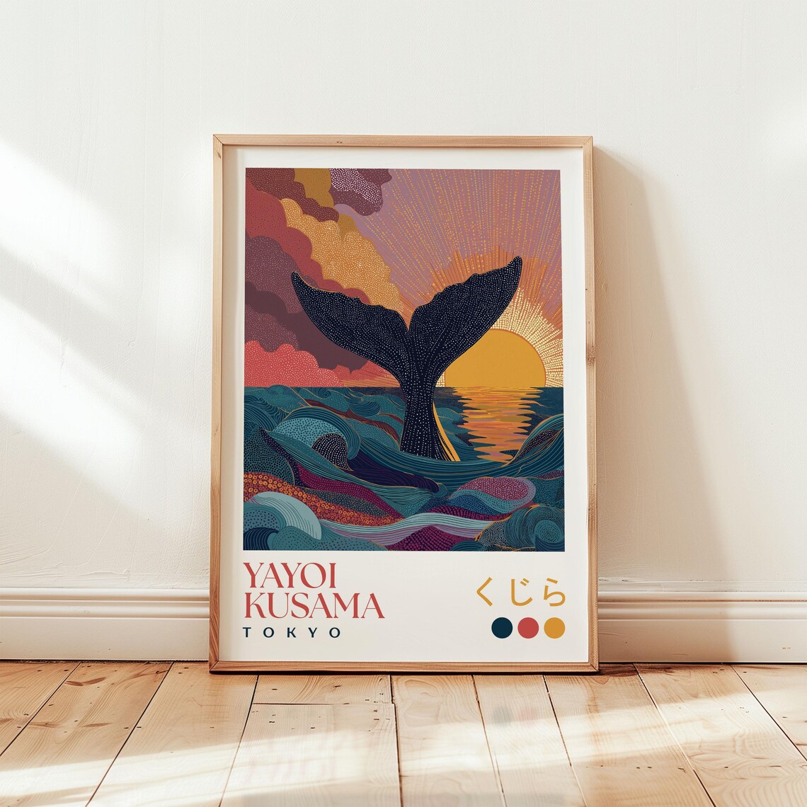 Yayoi Kusama Whale Japanese Ocean Sunset Art Print