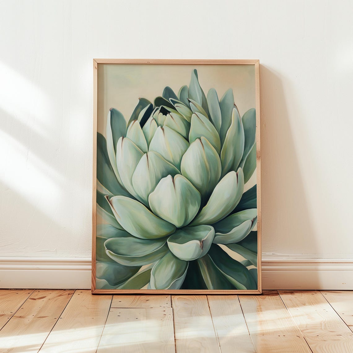 Georgia Okeeffe Style Artichoke Bloom Modern Botanical Kitchen Poster
