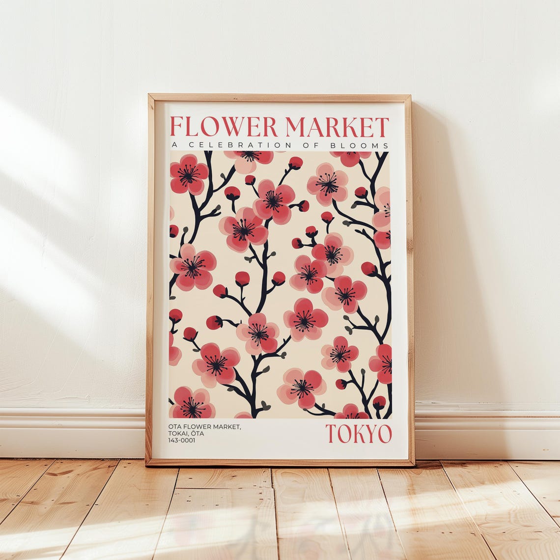 Cherry Blossom Flower Market Print Japanese Nature Art