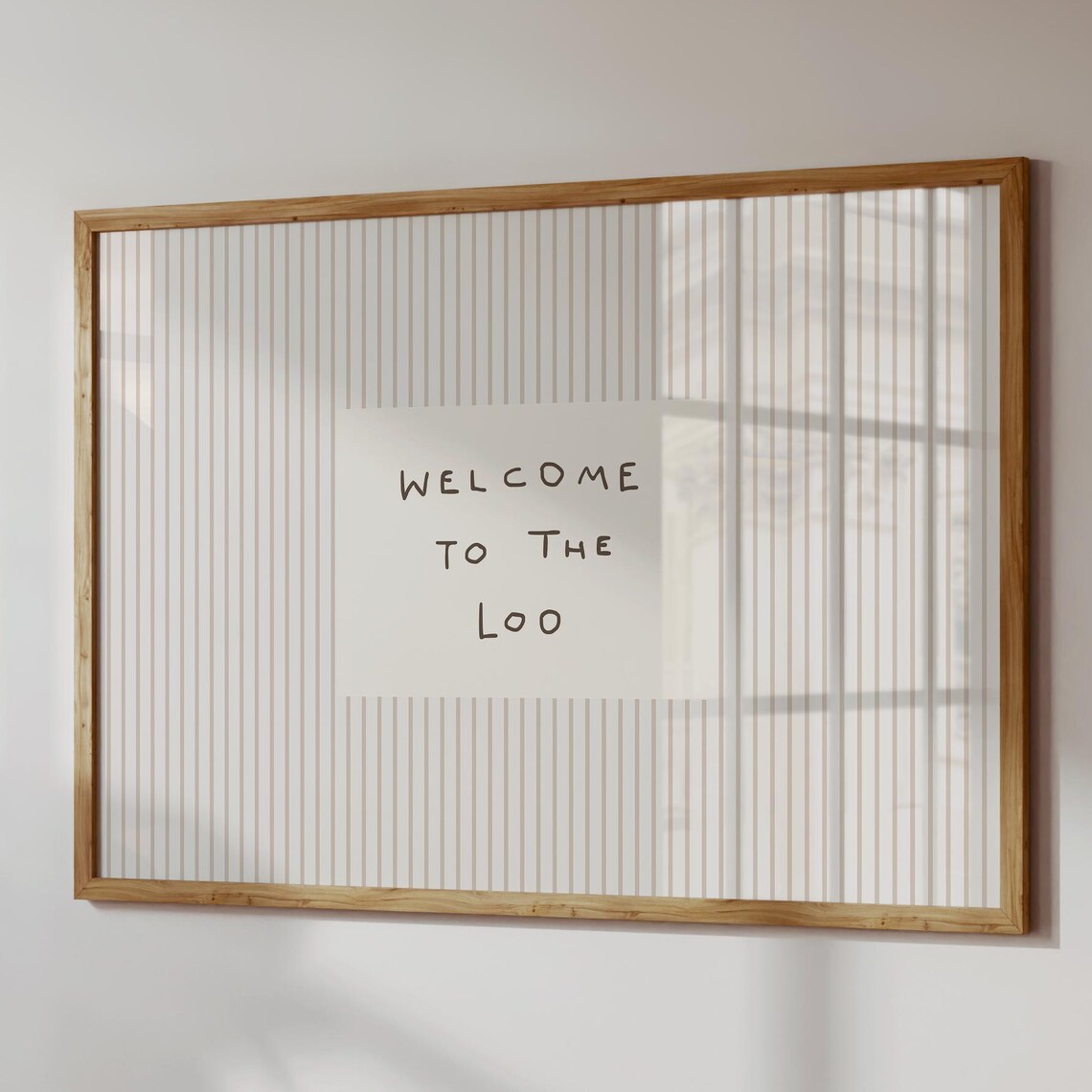 Welcome To The Loo Minimalist Hand Lettered Cute Bathroom Poster