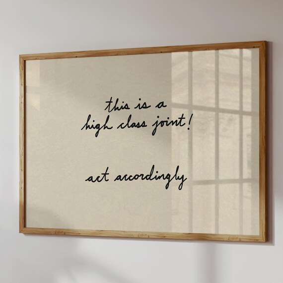 High Class Join Print Handdrawn Typography Poster Neutral Home Decor Digital Download Horizontal