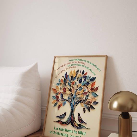 Tree Of Life Wall Art Inspirational Home Blessing Print