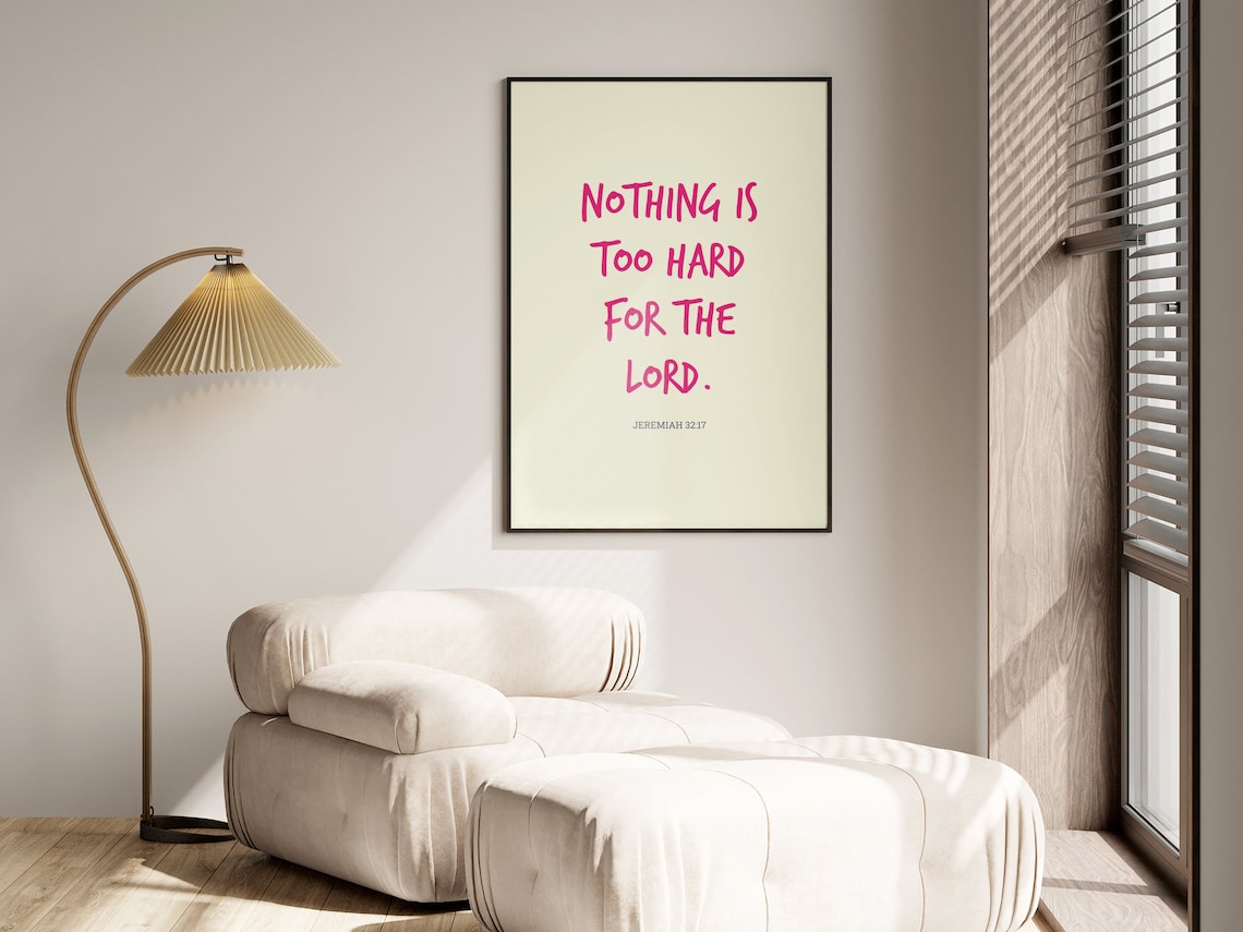 Jeremiah 3217 Nothing Is Too Hard For The Lord Magenta Poster - Image 2