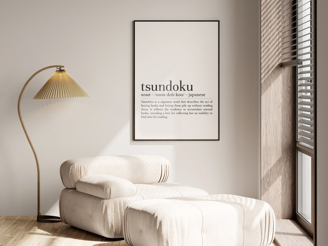 Tsundoku Definition Print, Minimalist Poster Art - Image 2