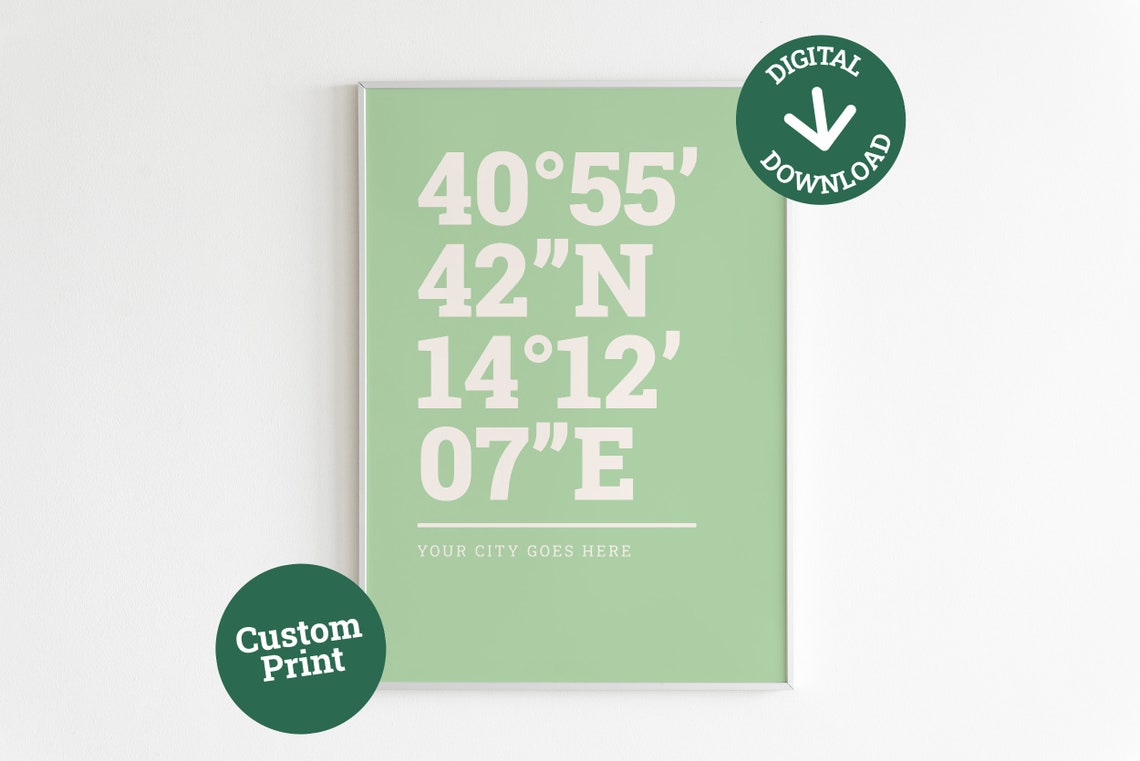 Custom Coordinates Personalized City Location Map Style Art Poster