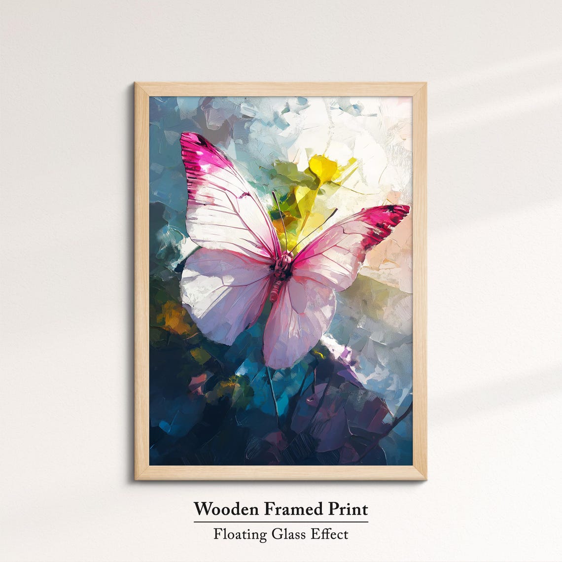 Colorful Butterfly Abstract Oil Painting Framed Print Framed Portrait Wall Art Poster Home Decor Interior Butterfly Lover Gift - Image 6