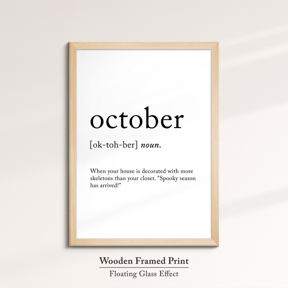 October Funny Dictionary Definition Quote Minimalist Typography Poster - Image 6