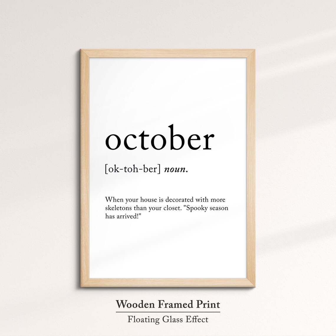 October Minimalist Definition Quote Word Art Framed Print Framed Female Wall Art Lady Poster Feminine Home Decor Gifts For Her - Image 6