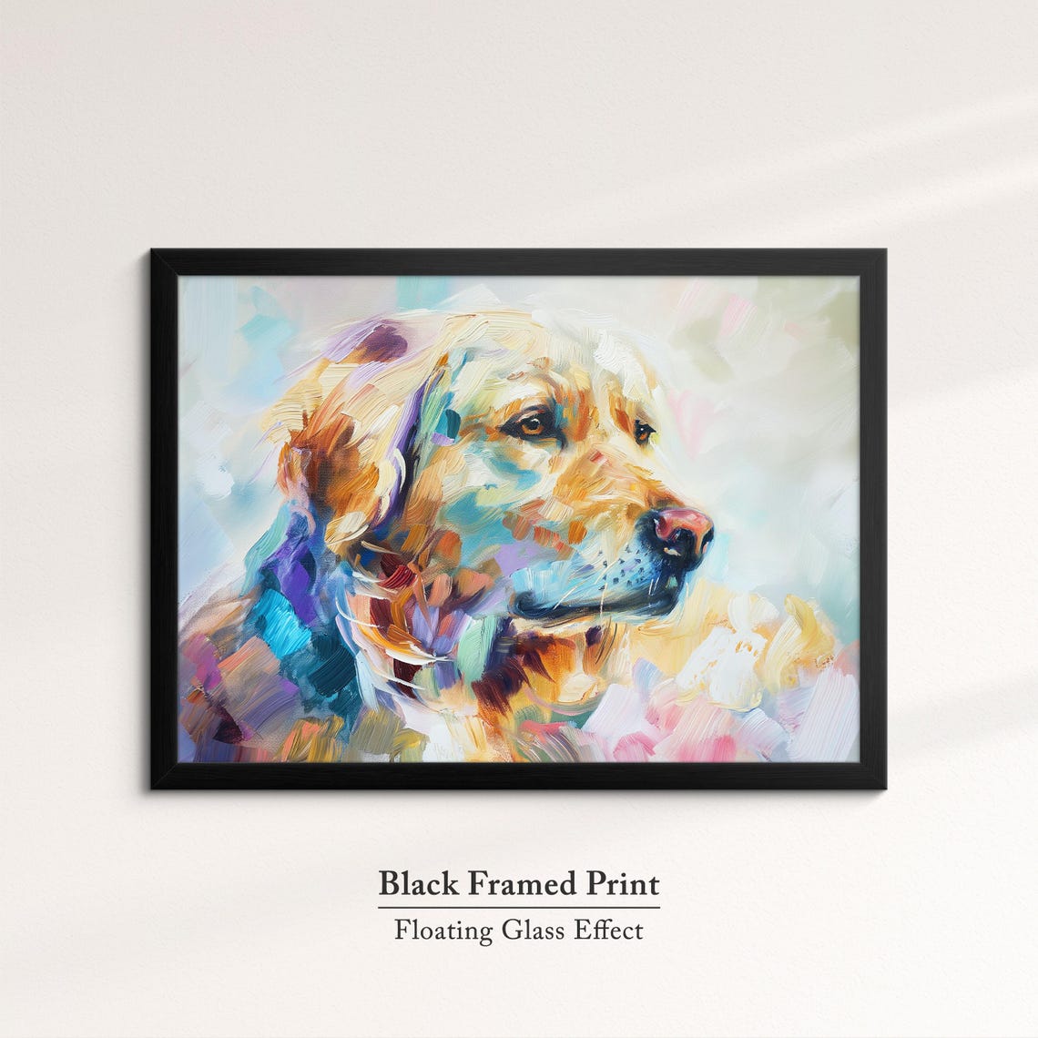 Golden Retriever Side Profile Pastel Blue Purple Abstract Dog Poster - Image 8
