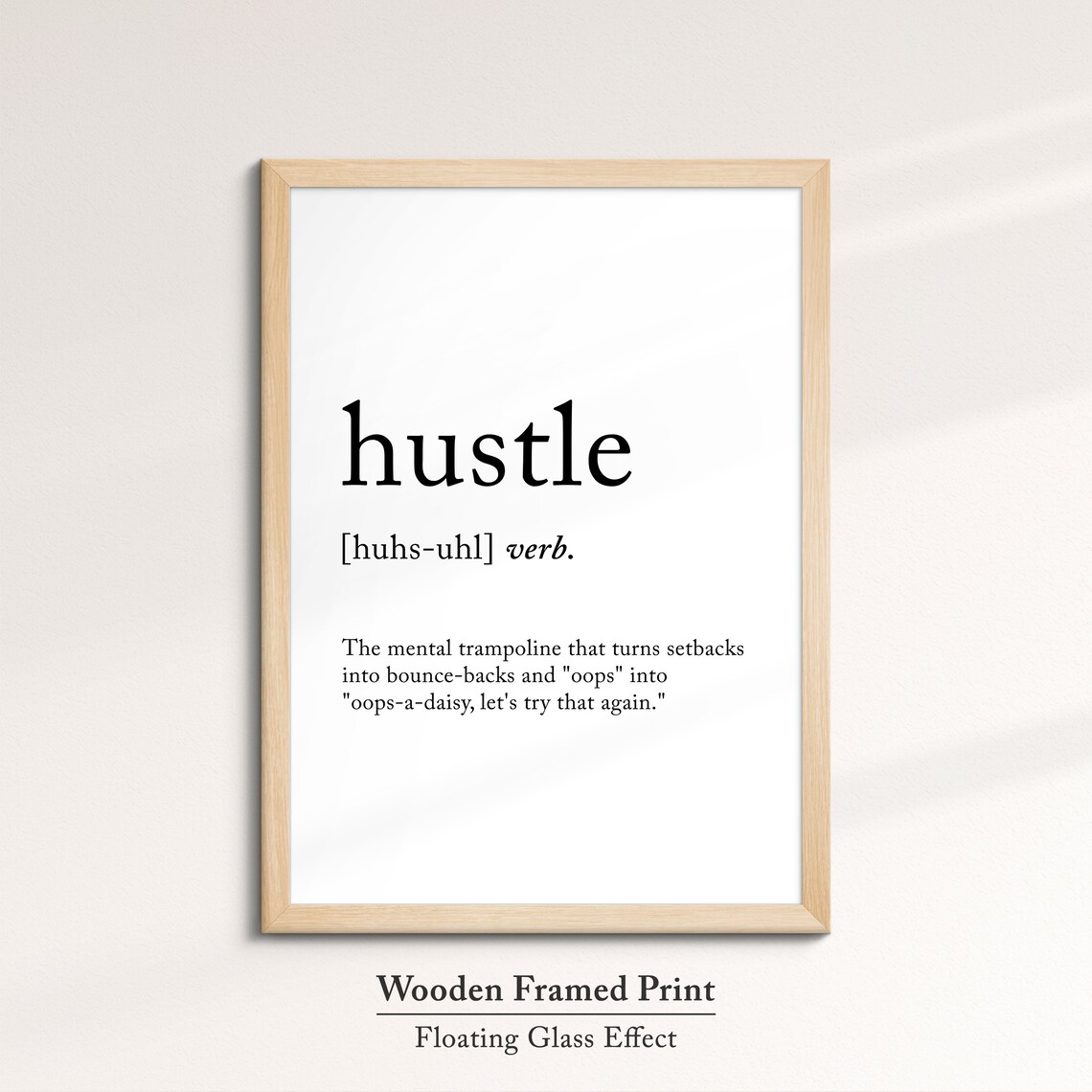 Hustle Funny Definition Dictionary Quote Minimalist Framed Print Framed Wall Art Poster Home Decor Interior Inspirational Gifts - Image 6