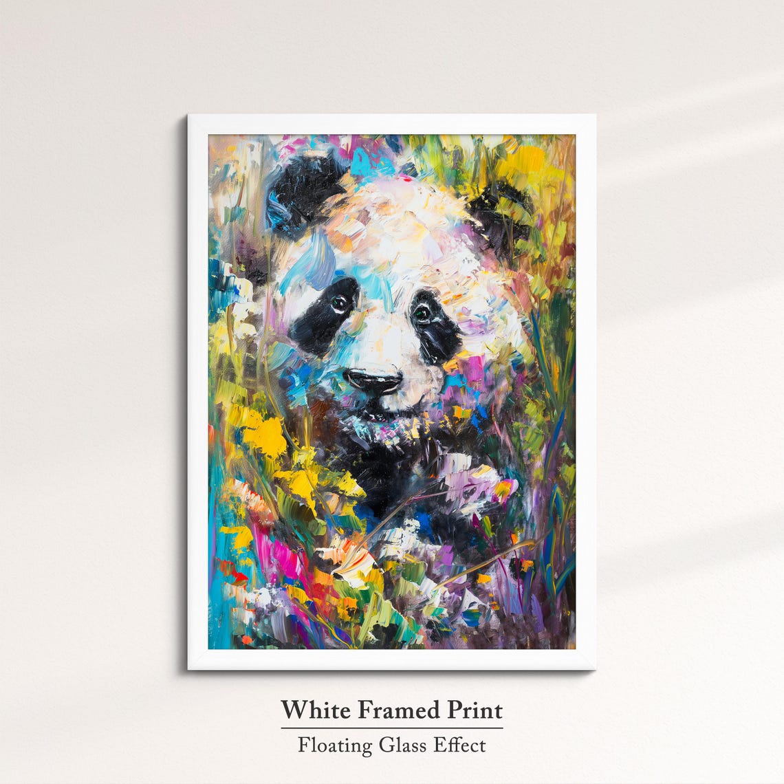 Giant Panda Face Colorful Abstract Bold Brushstroke Wildlife Wall Art - Image 7