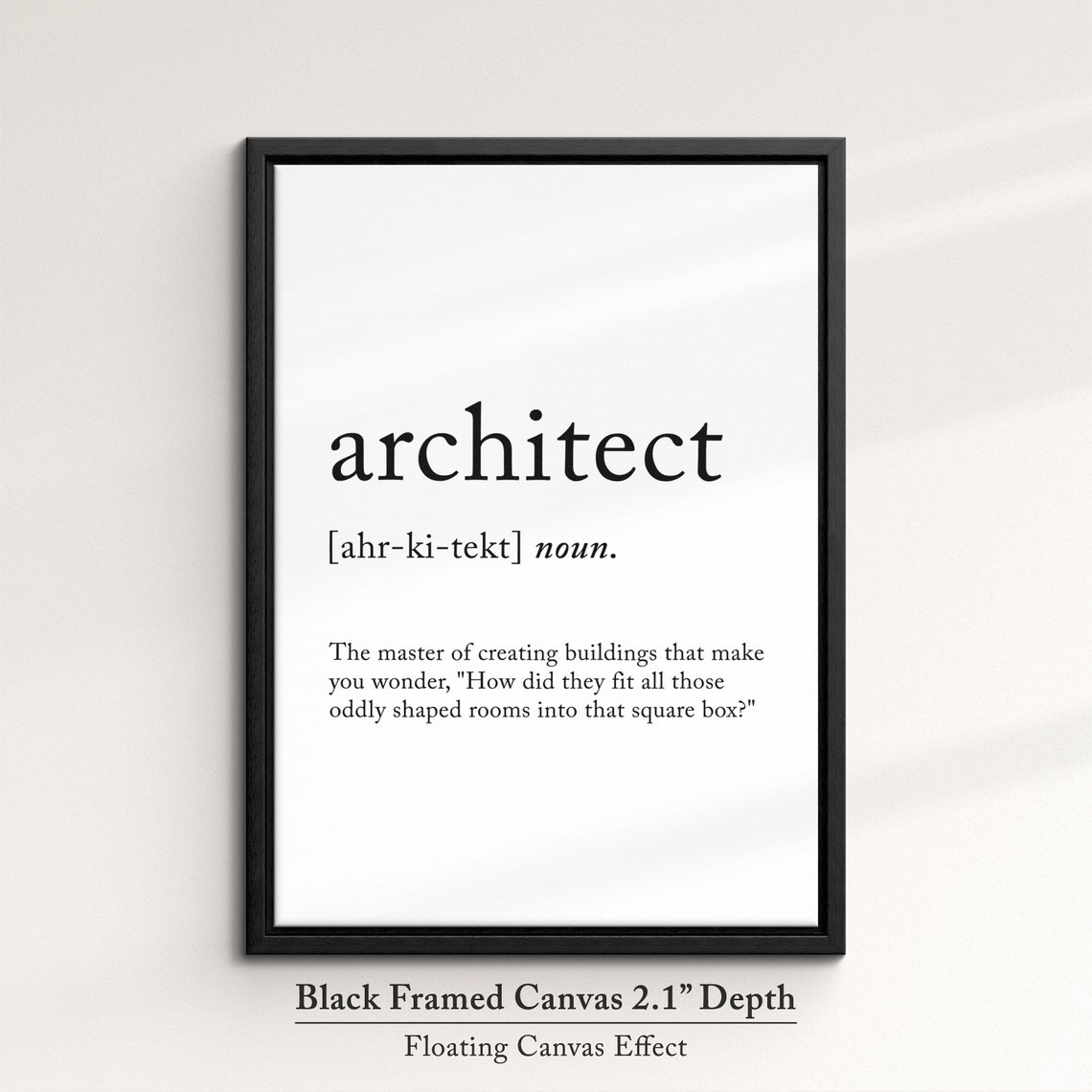 Architect Funny Definition Dictionary Quote Minimalist Framed Print Framed Wall Art Poster Home Decor Interior Gifts For Architects - Image 2