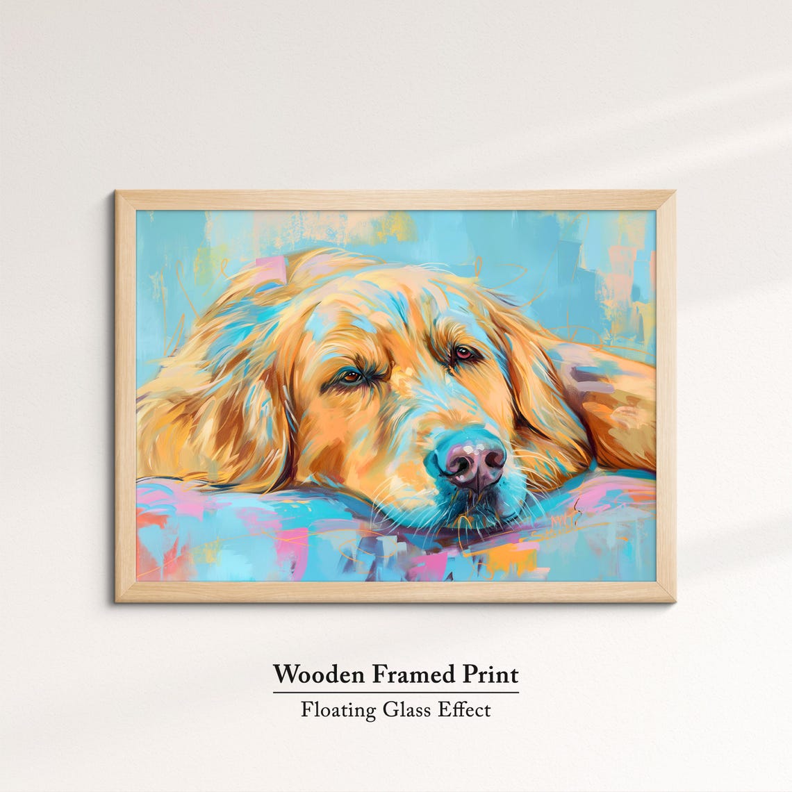 Golden Retriever Resting Colorful Oil Painting Dog Portrait Poster - Image 6