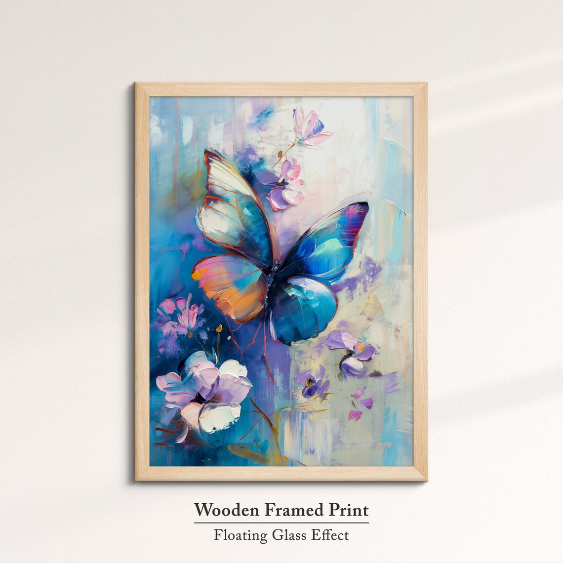 Colorful Butterfly Abstract Oil Painting Framed Print Framed Portrait Wall Art Poster Home Decor Interior Butterfly Lover Gift - Image 6